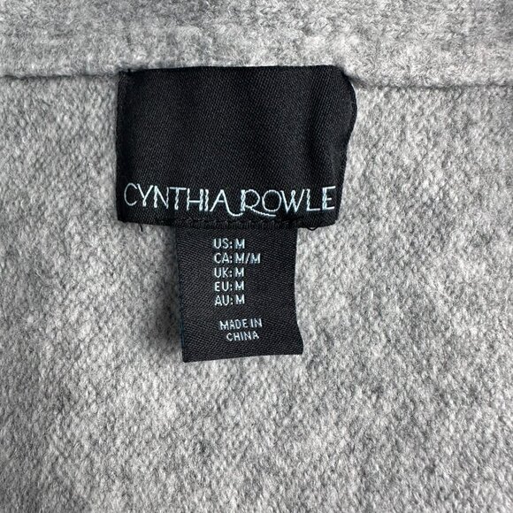 Cynthia Rowley Women's Surplice V-Neck Collar Tunic Sweater, Size Medium, Grey - Picture 7 of 10